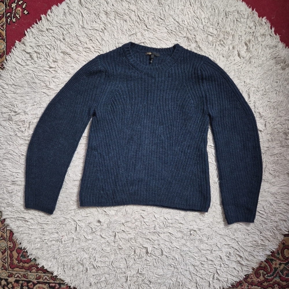 Maje Sweater Alpaca Wool Blend Size 3 Made In Italy Fall Winter Classic Quiet ✨️